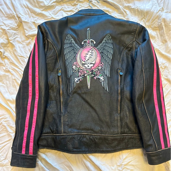 Women’s Grateful Dead motorcycle jacket River Road size M. FREE PINS w/purchase - Picture 1 of 7